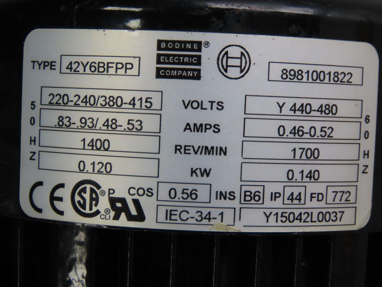 Bosch 3842503 42Y6BFPP 20:1 Ratio 0.120kW 220/240V Gear Reducer 11/16" Hex Drive