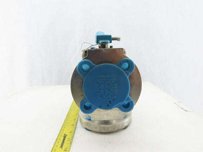 Fluroseal 1-1/2" Flange Class 150 Stainless Steel 3 Way Divert Ball Valve CF8M