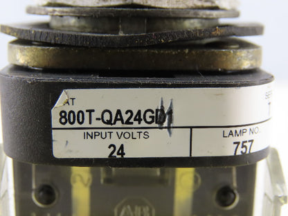 Allen Bradley 800T-QA24GD1/T White Push Button 24V 1N.O 1N.C