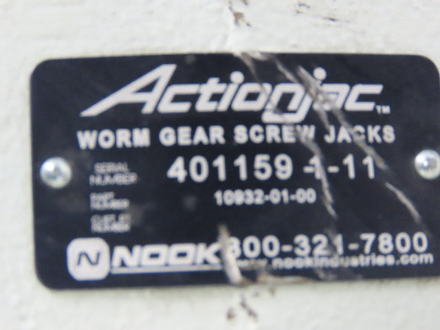 Nook 10932-01-00 Worm Gear Screw Jack Actionjac 24" Stroke 1Hp Electric Cylinder