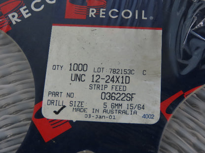 Recoil 03622SF UNF 12-24X1D Thread Repair Insert Coil Strip 1000 Per Roll
