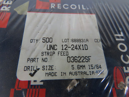 Recoil 03622SF UNF 12-24X1D Thread Repair Insert Coil Strip 500/Roll Lot Of 2