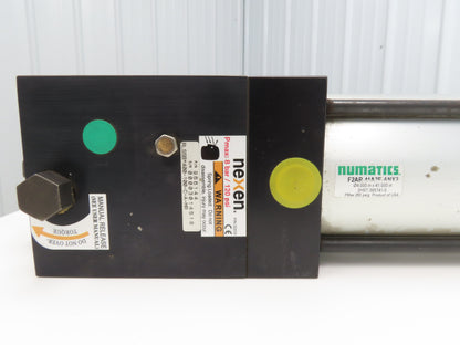 Numatics F2AR-41A3E-ANX2 Pneumatic Air Cylinder 4" Bore 41" Stroke Nexen Rod Lock