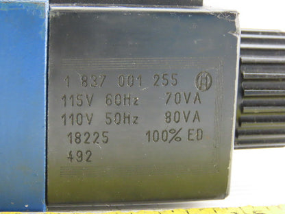 Bosch 081WV06P1V1005WS 4/3 Position 4500PSI Solenoid Hydraulic Valve 115V Coil