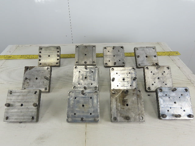 EDM Tooling 5"x5"x1" Aluminum Adapter Plate W/Spigot Lot of 12