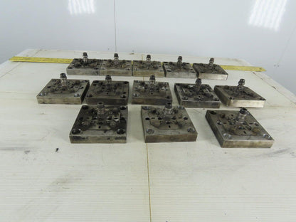 EDM Tooling 5"x5"x1" Aluminum Adapter Plate W/Spigot Lot of 13