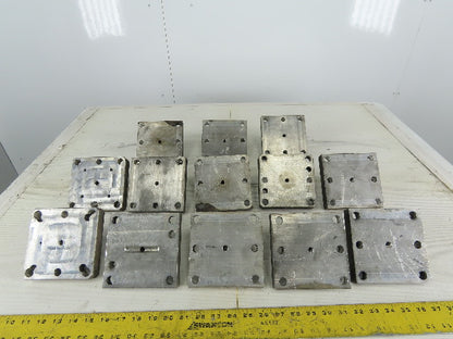 EDM Tooling 5"x5"x1" Aluminum Adapter Plate W/Spigot Lot of 13