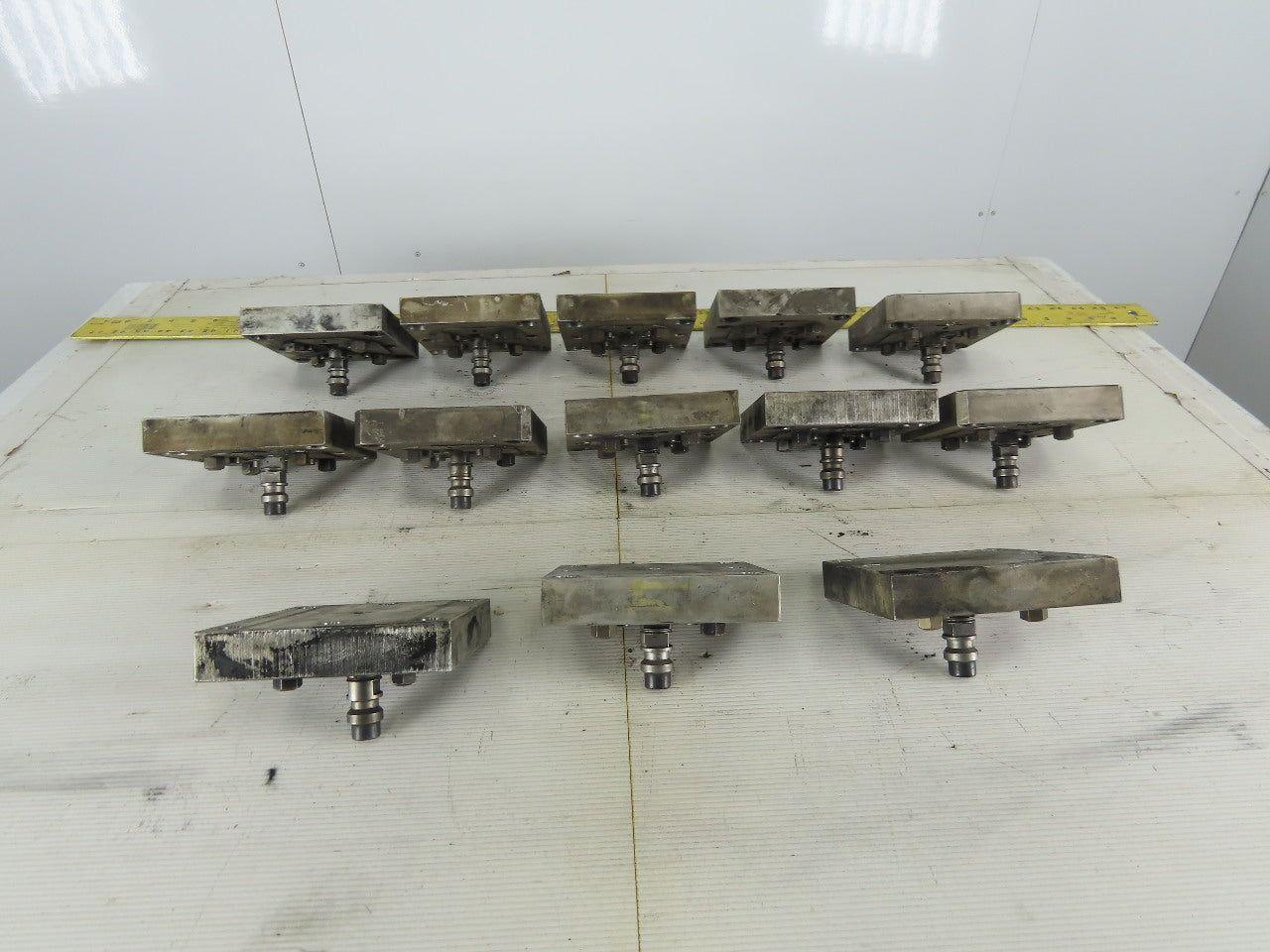 EDM Tooling 5"x5"x1" Aluminum Adapter Plate W/Spigot Lot of 13