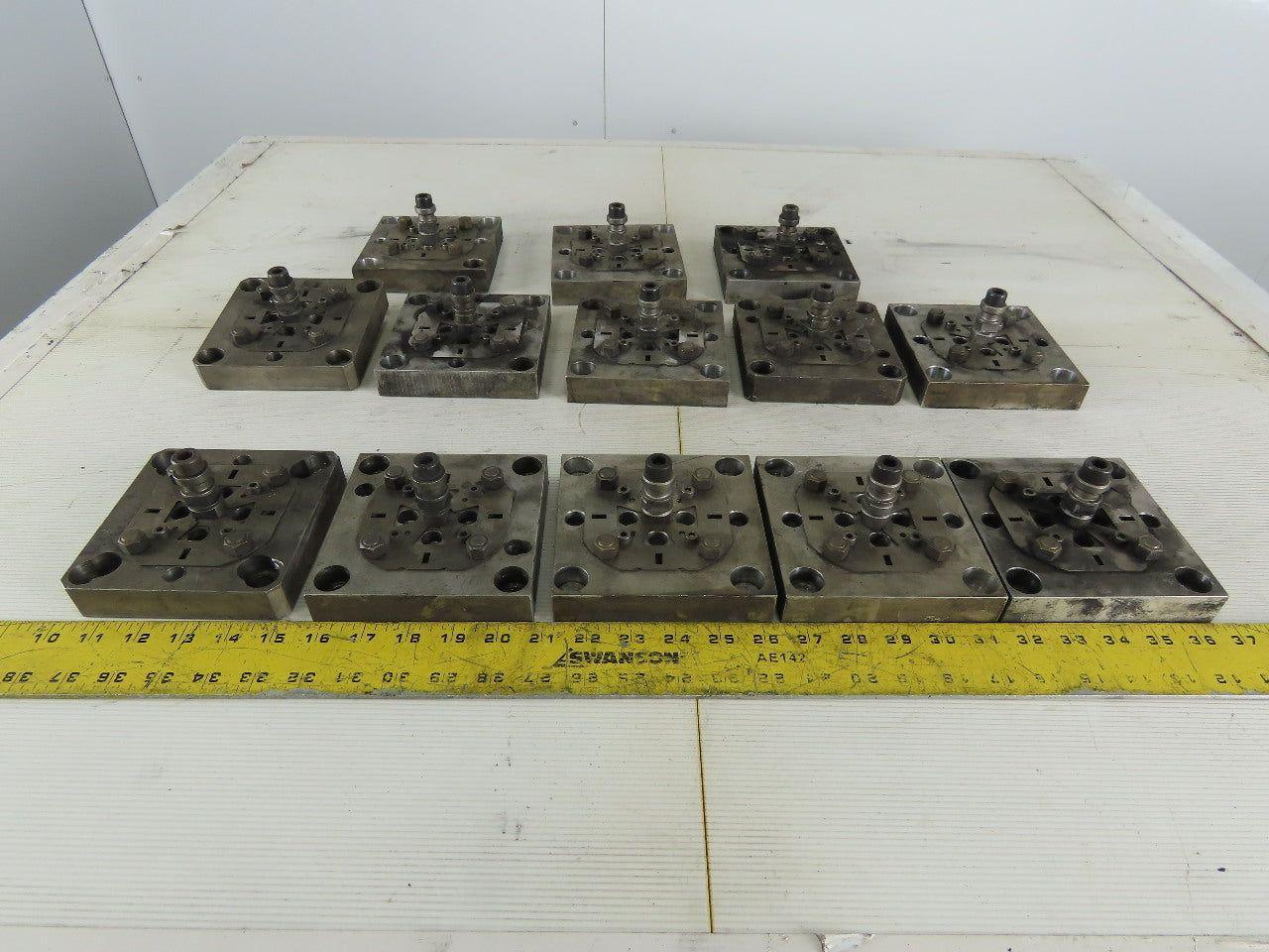 EDM Tooling 5"x5"x1" Aluminum Adapter Plate W/Spigot Lot of 13