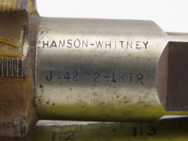 Hanson Whitney 2-18TR 2"-18 8 Flute Plug Tap 59/64" Square Shank