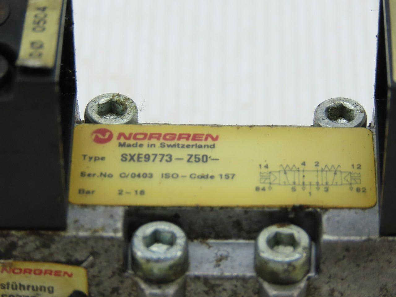 Norgren SXE9773-Z50 Pneumatic Solenoid Valve W/19126 Base 110/120V 1/8"NPT