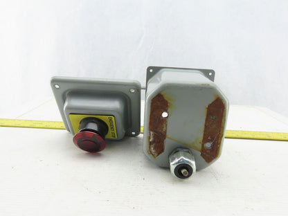 Hoffman E-D1PBX Push Button Enclosure W/800H-FRXTQ24/A1 Red Push Pull E-Stop
