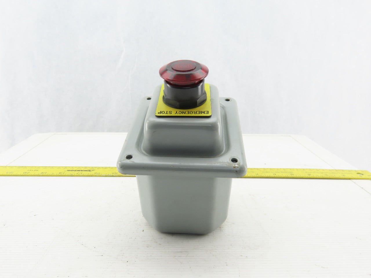 Hoffman E-D1PBX Push Button Enclosure W/800H-FRXTQ24/A1 Red Push Pull E-Stop