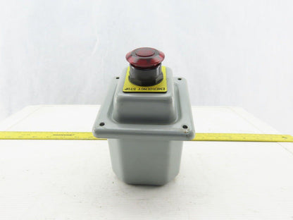 Hoffman E-D1PBX Push Button Enclosure W/800H-FRXTQ24/A1 Red Push Pull E-Stop