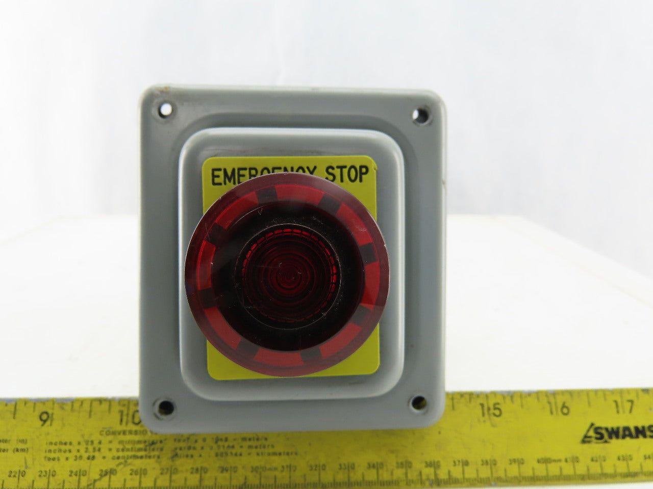 Hoffman E-D1PBX Push Button Enclosure W/800H-FRXTQ24/A1 Red Push Pull E-Stop