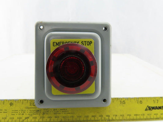 Hoffman E-D1PBX Push Button Enclosure W/800H-FRXTQ24/A1 Red Push Pull E-Stop