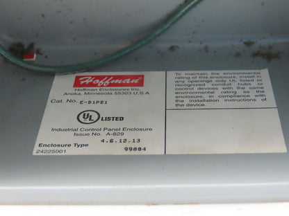 Hoffman E-D1PB1 Enclosure Type 4,6,12,13 W/800H-FRXMQ24 A7/F 24V Push Pull Estop