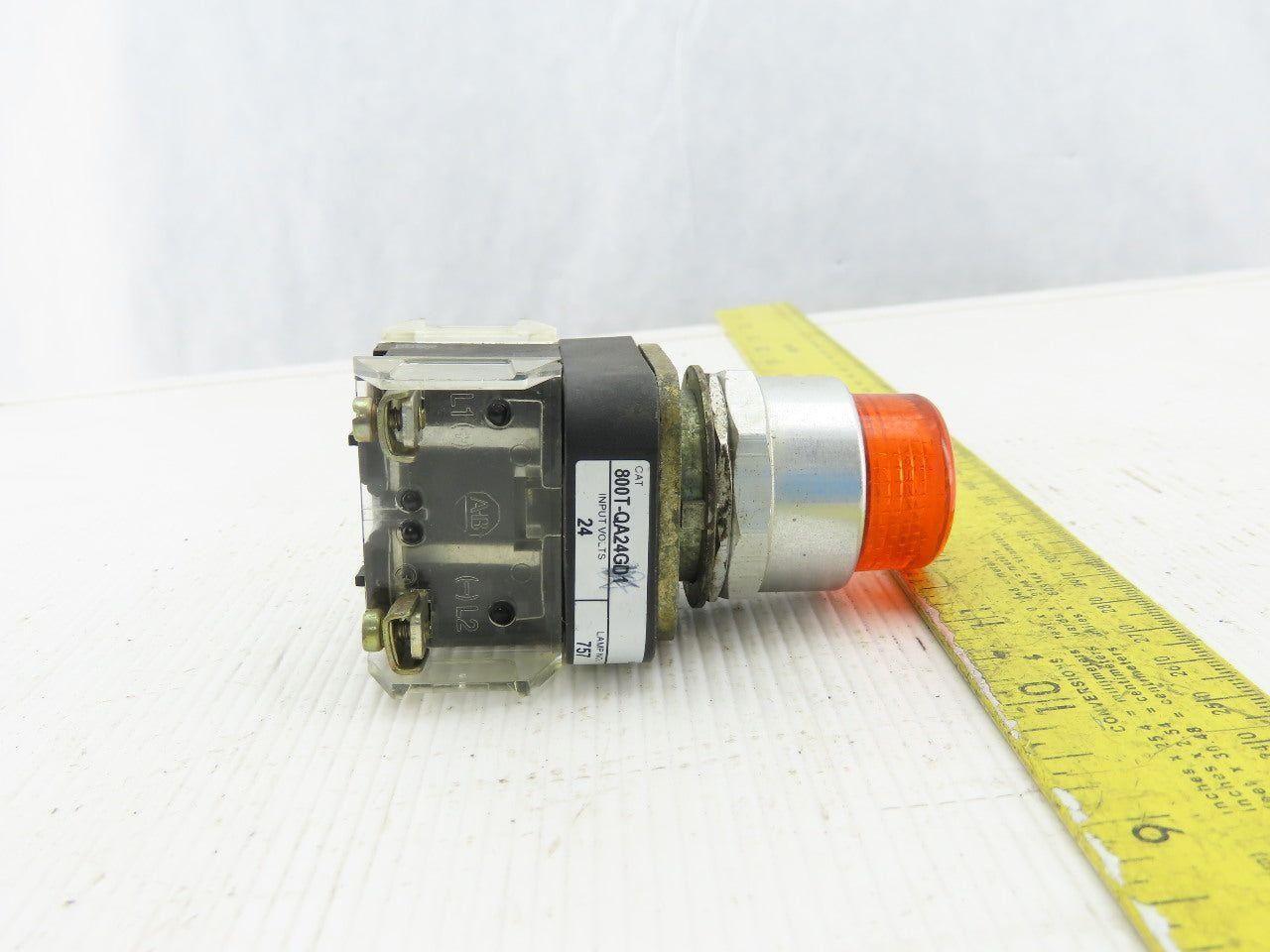 Allen Bradley 800T-QA24GD1/T Amber Push Button 24V 1N.O 1N.C Series T
