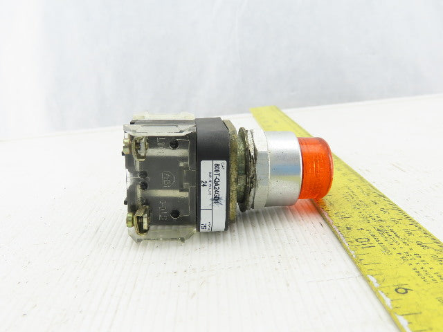 Allen Bradley 800T-QA24GD1/T Amber Push Button 24V 1N.O 1N.C Series T
