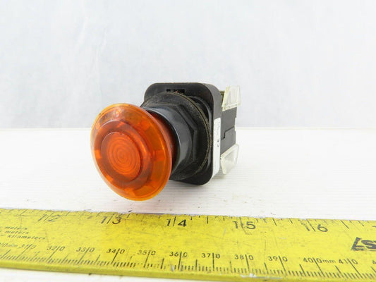 Allen Bradley 800H-FRXNQH24RA7/F Amber Push Button E-Stop 24V 1N.O 1N.C Series F