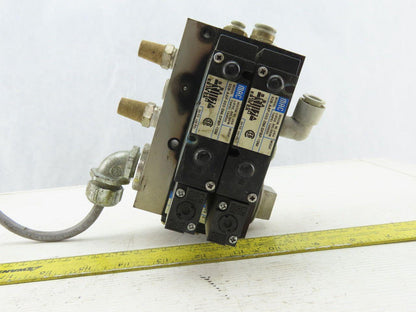 MAC 92B-AAF-000-DM-DFBP-1DM Solenoid Valve Manifold Bank Assembly of 2 24VDC