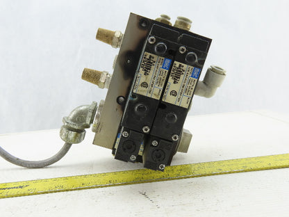 MAC 92B-AAF-000-DM-DFBP-1DM Solenoid Valve Manifold Bank Assembly of 2 24VDC