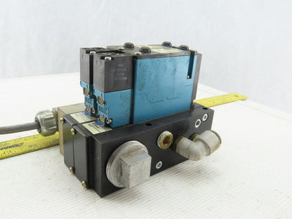 MAC 92B-AAF-000-DM-DFBP-1DM Solenoid Valve Manifold Bank Assembly of 2 24VDC