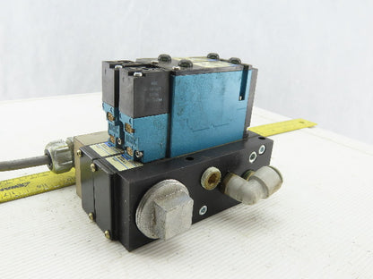 MAC 92B-AAF-000-DM-DFBP-1DM Solenoid Valve Manifold Bank Assembly of 2 24VDC