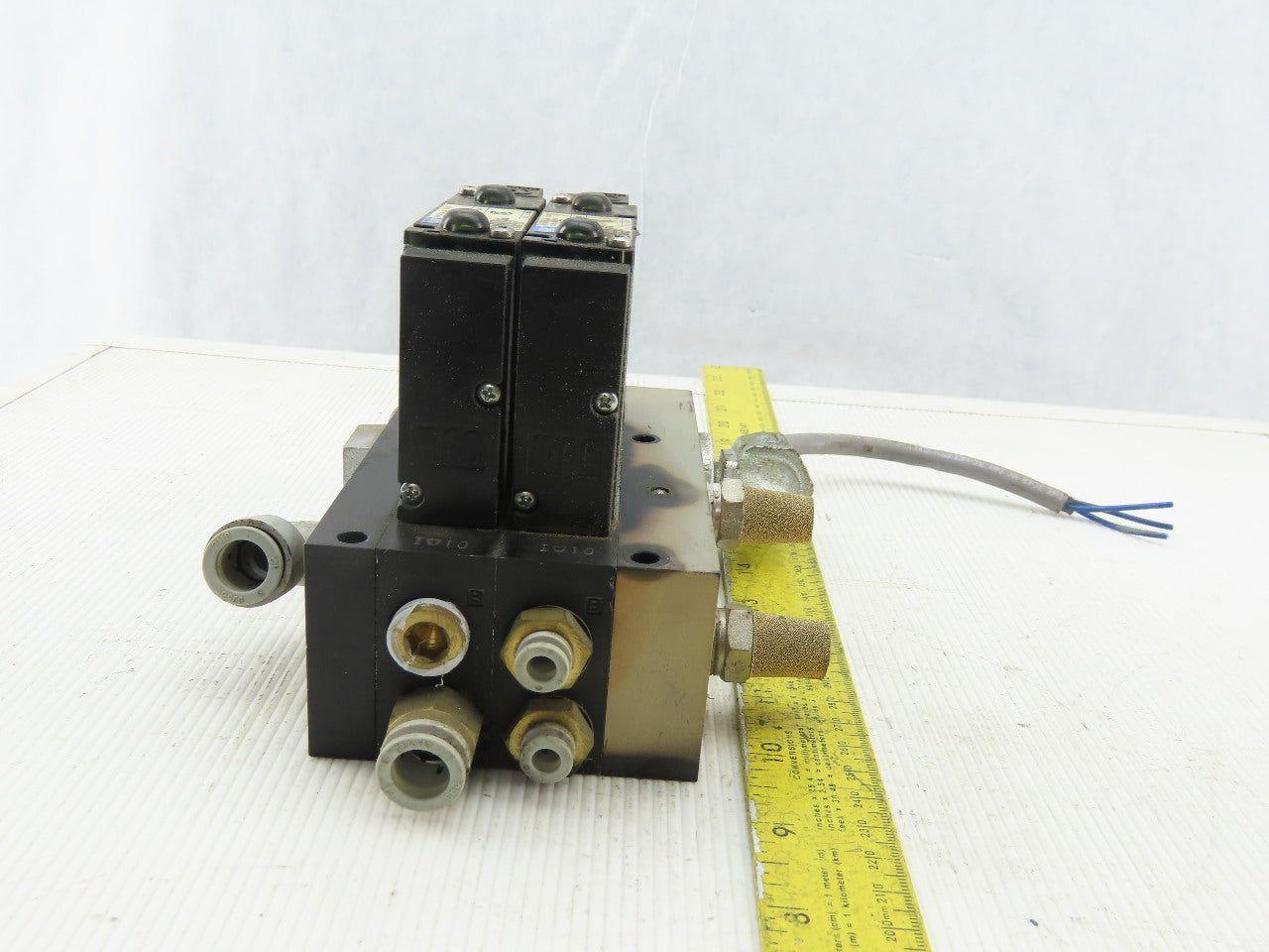 MAC 92B-AAF-000-DM-DFBP-1DM Solenoid Valve Manifold Bank Assembly of 2 24VDC