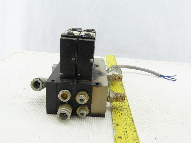 MAC 92B-AAF-000-DM-DFBP-1DM Solenoid Valve Manifold Bank Assembly of 2 24VDC