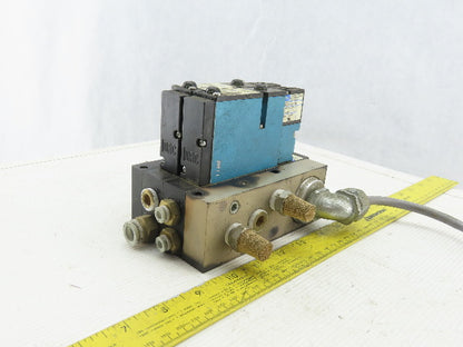 MAC 92B-AAF-000-DM-DFBP-1DM Solenoid Valve Manifold Bank Assembly of 2 24VDC