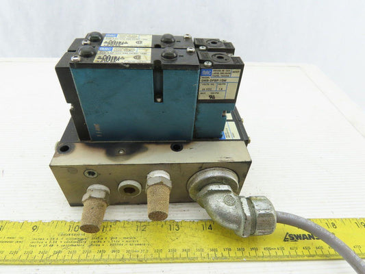 MAC 92B-AAF-000-DM-DFBP-1DM Solenoid Valve Manifold Bank Assembly of 2 24VDC