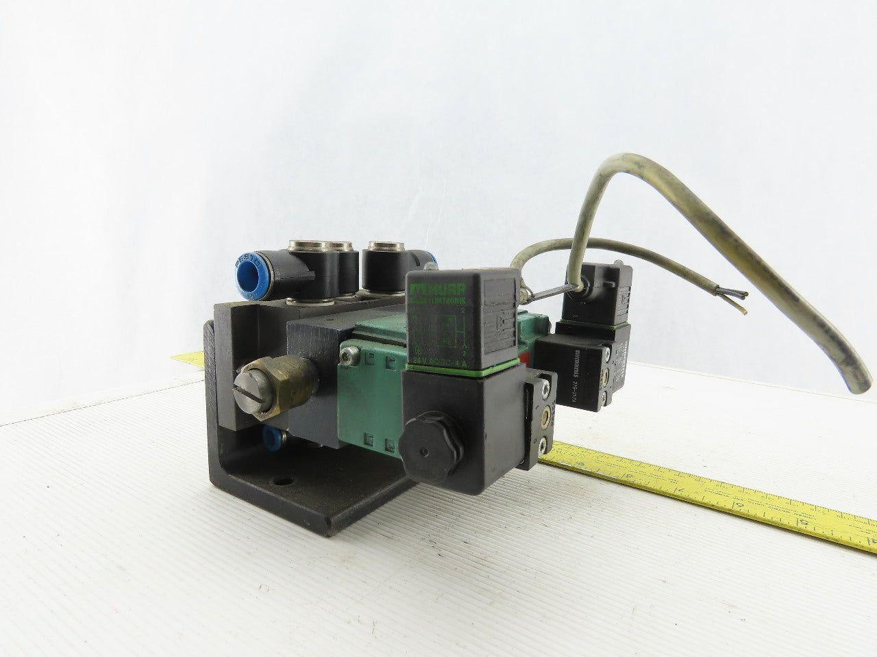 Numatics 123BB6004026Y61 Pneumatic Solenoid Valve W/Manifold Block 24/32VDC Coil