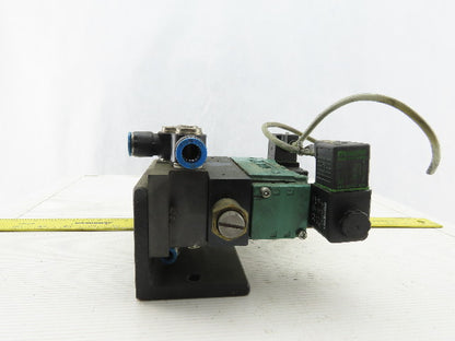 Numatics 123BB6004026Y61 Pneumatic Solenoid Valve W/Manifold Block 24/32VDC Coil