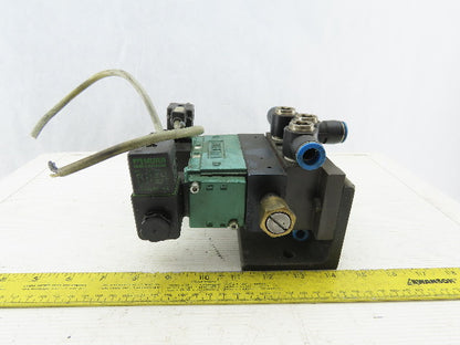 Numatics 123BB6004026Y61 Pneumatic Solenoid Valve W/Manifold Block 24/32VDC Coil