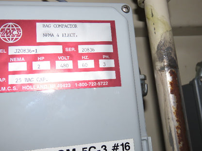 IMCS J20836-1 Compactor 25 Bag Capacity 480V 3Ph