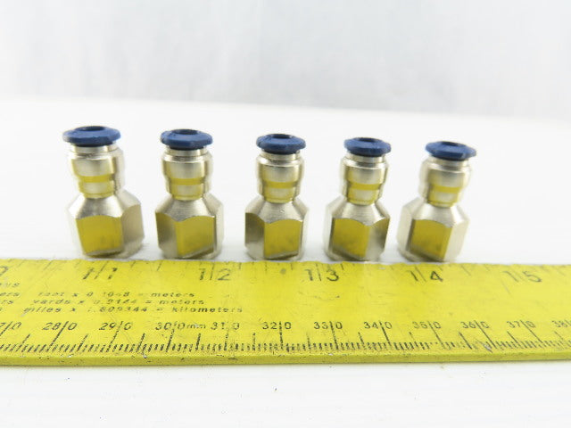 1/4" NPT x 1/4" Tube Push To Connect Female Connector Lot Of 5
