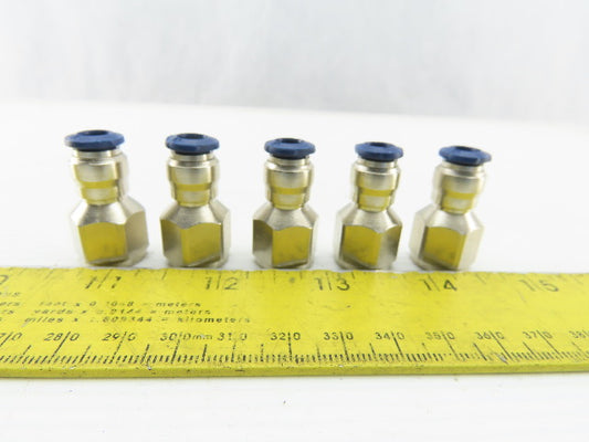 1/4" NPT x 1/4" Tube Push To Connect Female Connector Lot Of 5