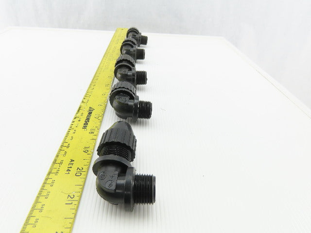 T&B 1/2" Nylon Cable Strain Relief Cable Grip Box Connector Elbow Lot Of 5