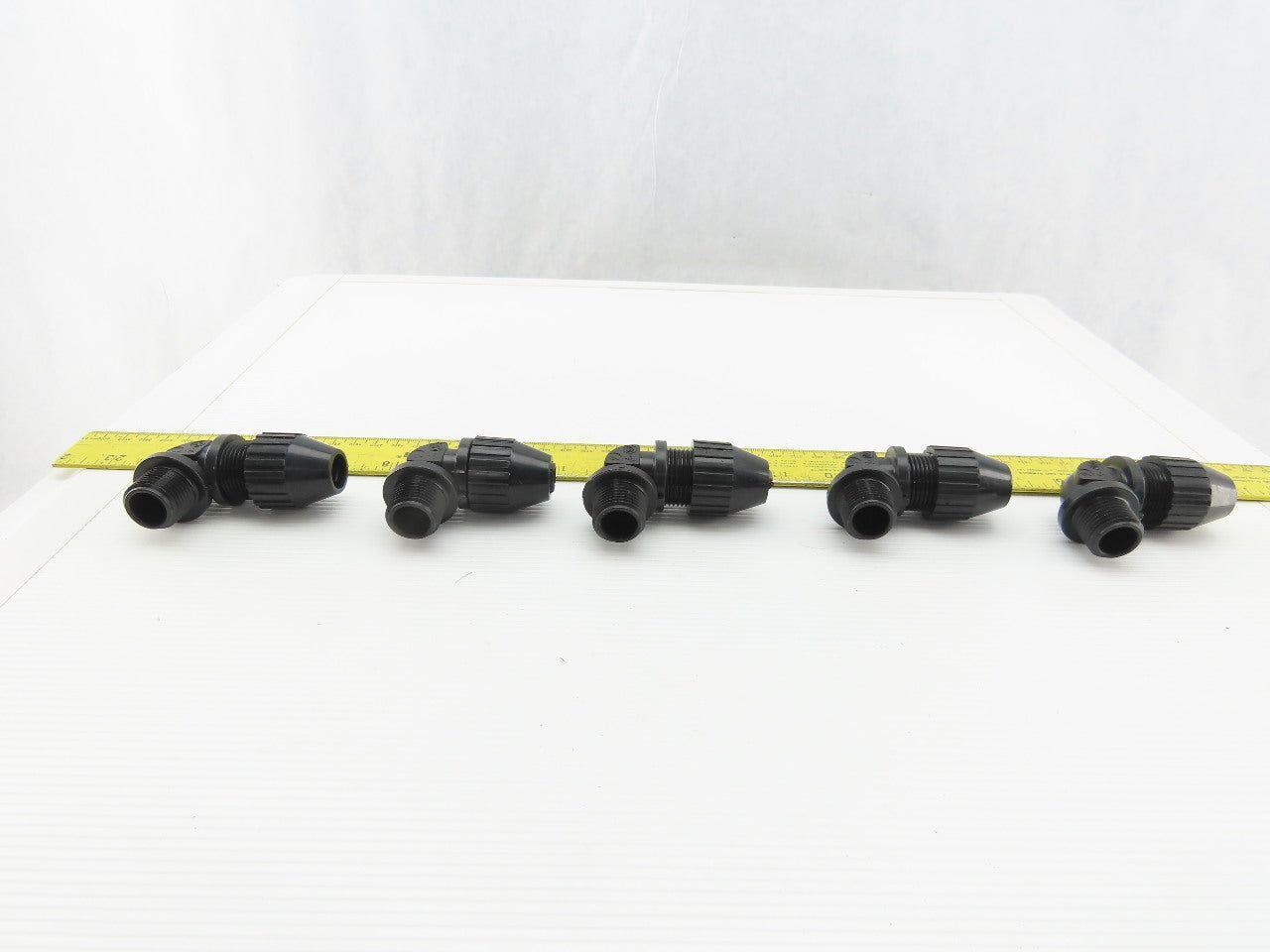 T&B 1/2" Nylon Cable Strain Relief Cable Grip Box Connector Elbow Lot Of 5