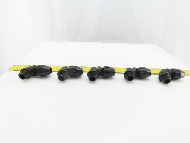T&B 1/2" Nylon Cable Strain Relief Cable Grip Box Connector Elbow Lot Of 5