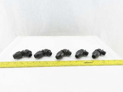T&B 1/2" Nylon Cable Strain Relief Cable Grip Box Connector Elbow Lot Of 5