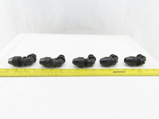 T&B 1/2" Nylon Cable Strain Relief Cable Grip Box Connector Elbow Lot Of 5