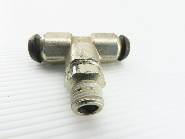 Parker 1/4" NPT x 10mm Tube Push To Connect Stainless Steel Tee Lot Of 5