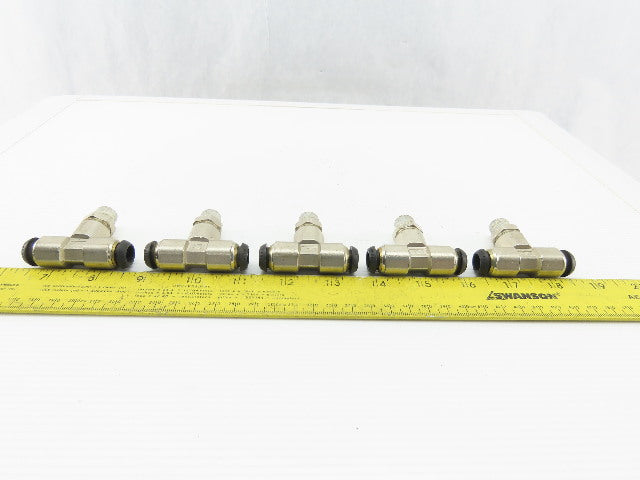 Parker 1/4" NPT x 10mm Tube Push To Connect Stainless Steel Tee Lot Of 5