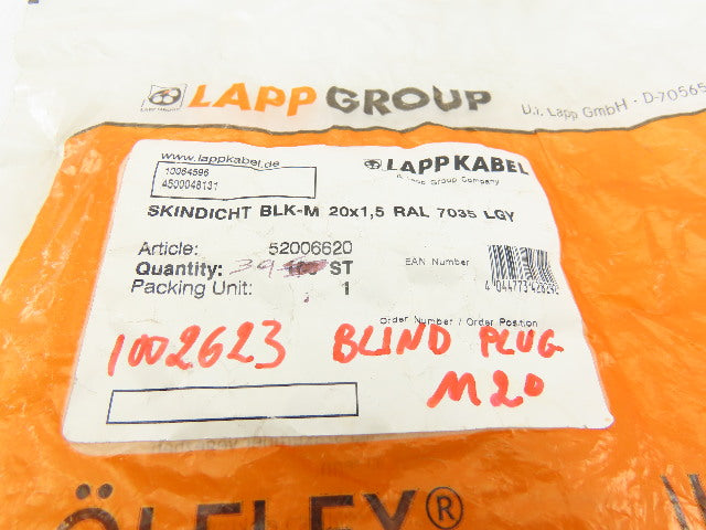Lapp Kabel M20 x 1.5 Blind Hole Plug Lot Of 39