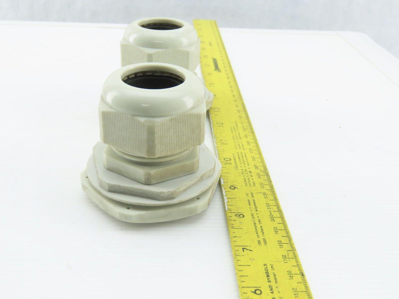 M40x1.5 Plastic Cable Gland With 63mm Bulkhead Adapter Lot Of 2
