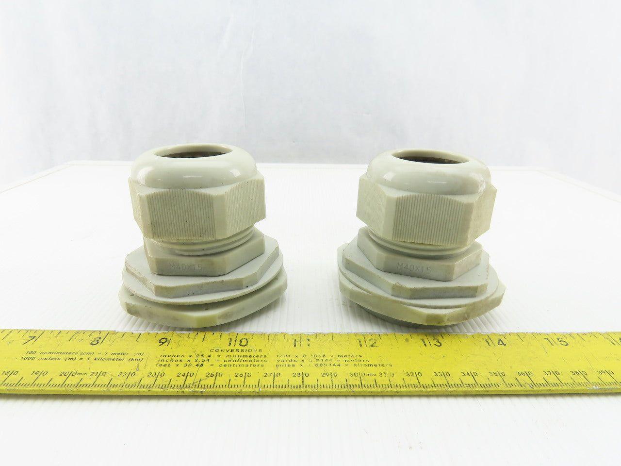 M40x1.5 Plastic Cable Gland With 63mm Bulkhead Adapter Lot Of 2
