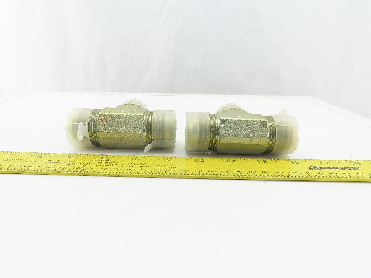 Parker 1-5/16"-12 (-16) Flared Hydraulic Union Tee Lot of 2