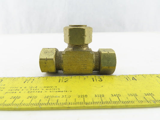1/2" Tube OD Brass Compression Union Tee Lot Of 5